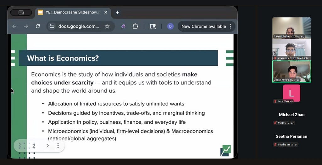 YEI X DemocraShe Workshop